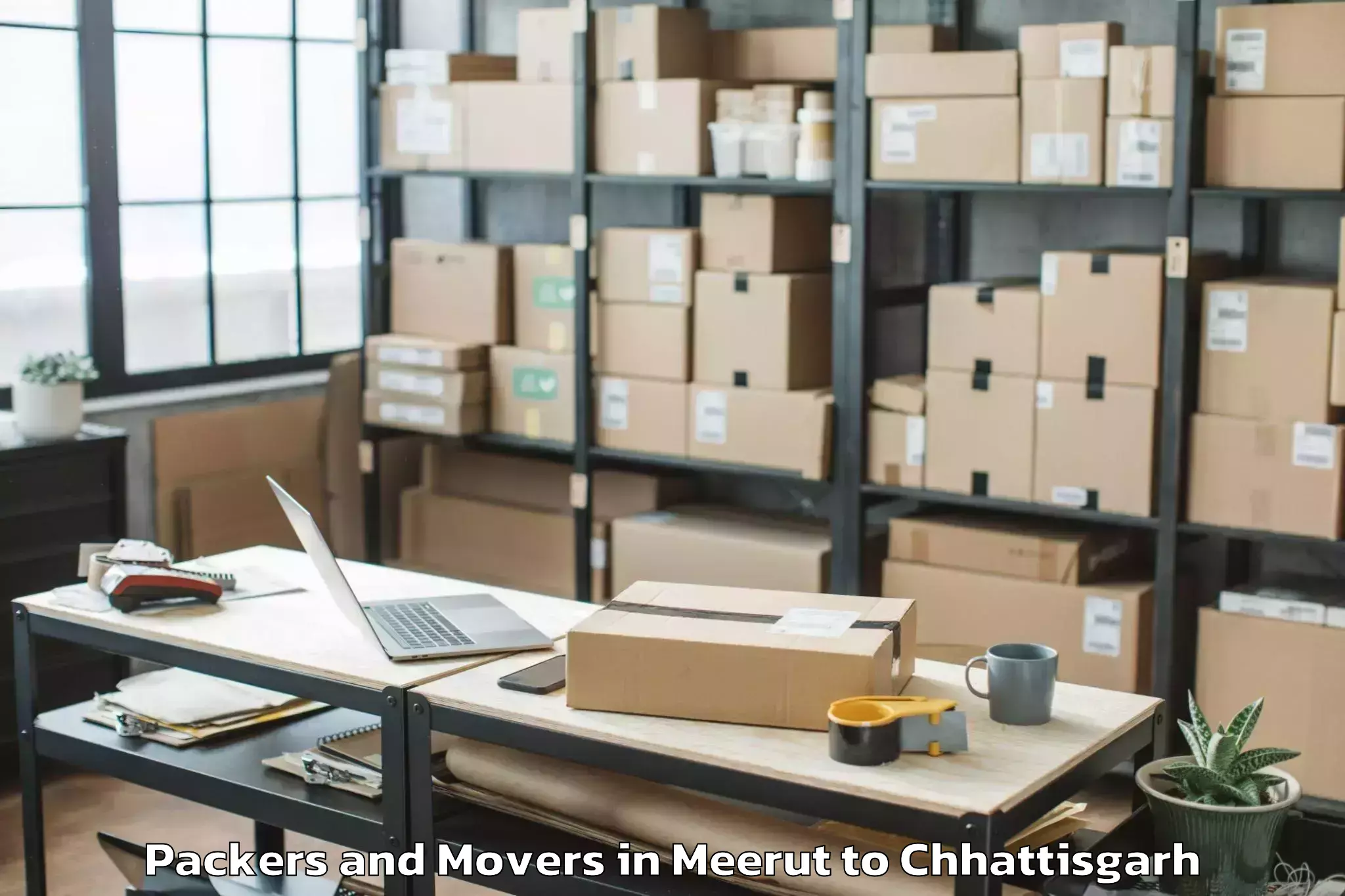 Professional Meerut to Chhattisgarh Swami Vivekananda Packers And Movers